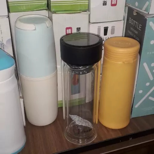 ماگ دمنوش شیشه ای دوجداره