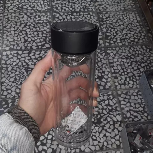 ماگ دمنوش شیشه ای دوجداره