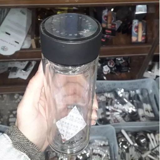 ماگ دمنوش شیشه ای دوجداره