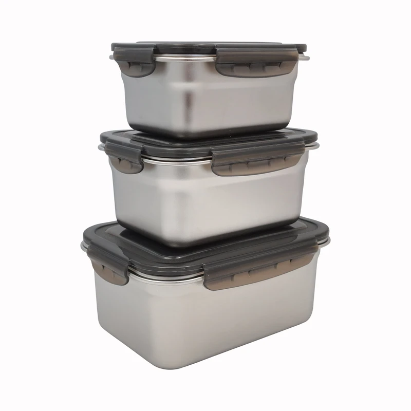 ظرف غذا استیل 3 عددی یونیک مدل مستطیل