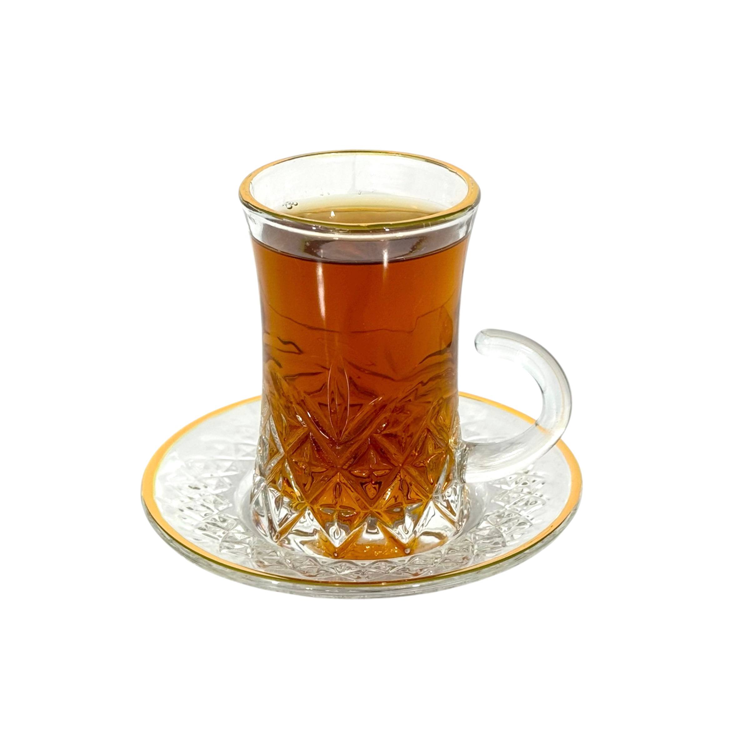 ست استکان و نعلبکی لبه طلایی ۱۲ تیکه کد ۲