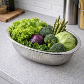 آبکش طرح بیضی رنگ نقره ای سیلور